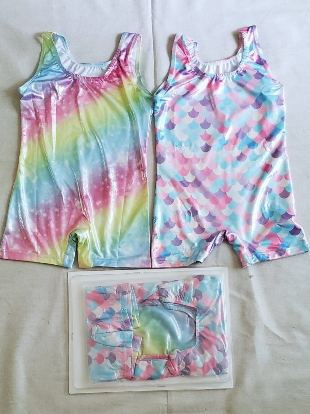 Leotards for Girls Gymnastics Size 6-7 Years Rainbow Pink Purple Gym Dancewear
